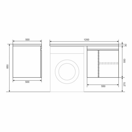Tumbling for the washing machine Uperwood Magenta, 60 cm, suspended, white, with doors-7