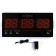 Electronic wall clock "Solomon": thermometer, calendar, 21.5 x 45.5 cm, red numbers