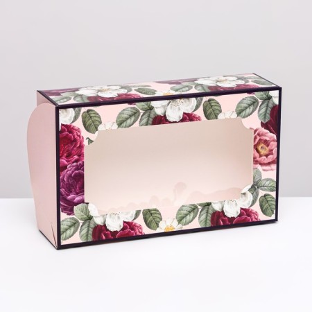 Folding box with a window for marshmallows "For You", 25 x 15 x 7 cm-1