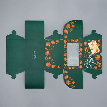 Capcake box, confectionery packaging with a window, 2 cells, “Happy Teacher Day”, 16 x 10 x 10 cm-4