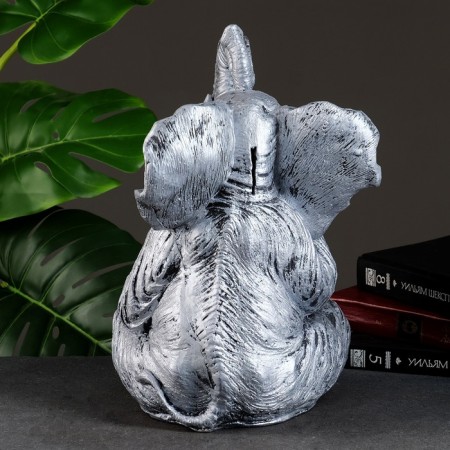 Pigger "Elephant Sitting" silver, 37x24x29cm-2