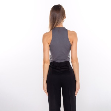 T-shirt female, dark gray color, size 42 (s)-4