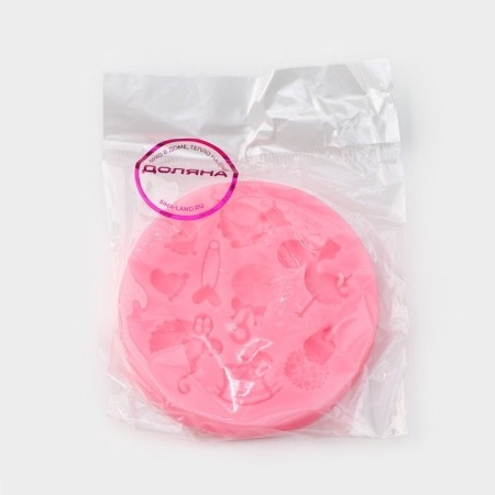 Mold Dolyana "for the newborn", silicone, d = 7.5 cm, pink color-4