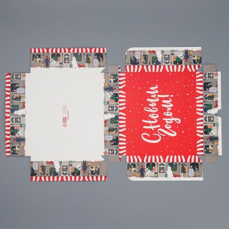 Packaging for confectionery Gorodok, 20 x 17 x 6 cm, New Year-7