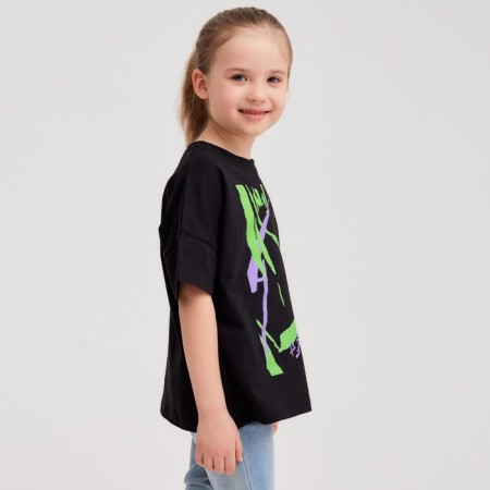 T -shirt Children's Minaku Graffiti, black color, height 110-6