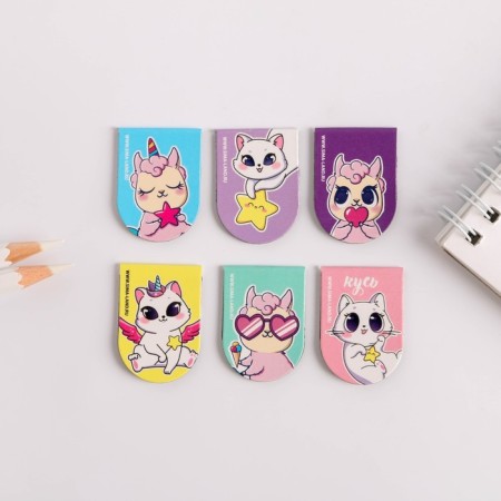 A set of magnetic bookmarks 6 pcs on the substrate "I believe in unicorns"-2