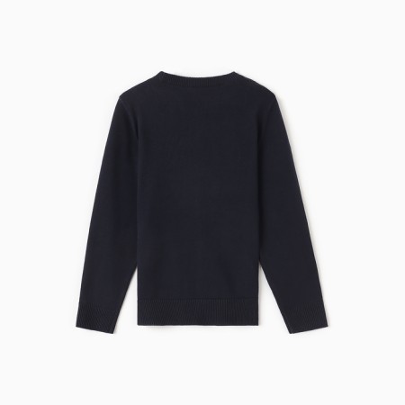 Jumper for a boy school, dark blue color, height 128 cm-7