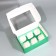 Capcake box, confectionery packaging with a window, 6 cells "Light green", 25 x 17 x 10 cm