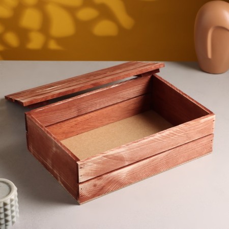 Wooden box 30 × 20 × 10 cm Gift with a rack cover, brave-2