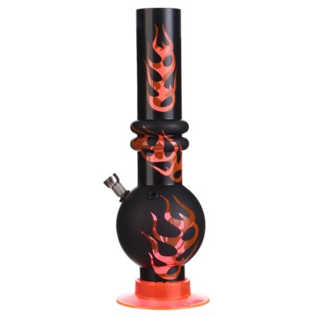 Bong, H-32 cm, "Flame", acrylic, orange