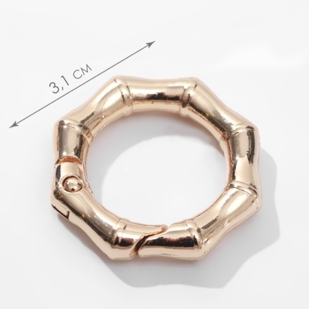Karabin ring "Bamboo", d = 19/31 mm, thickness - 4 mm, 5 pcs, gold color-1