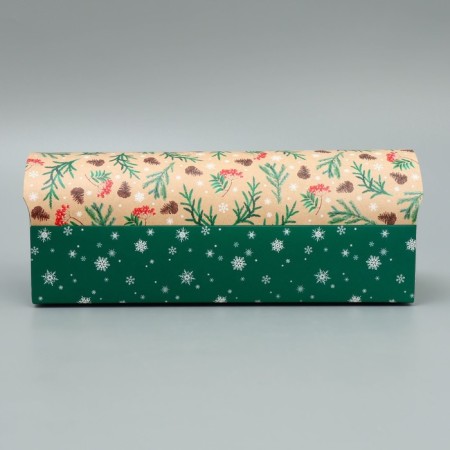 Box for the Cupcake "Happy New Year", branches, 9 x 9 x 24.5 cm, New Year-3