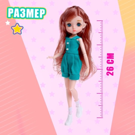 Fashionable hinge doll "Masha" in a dress, mix-1
