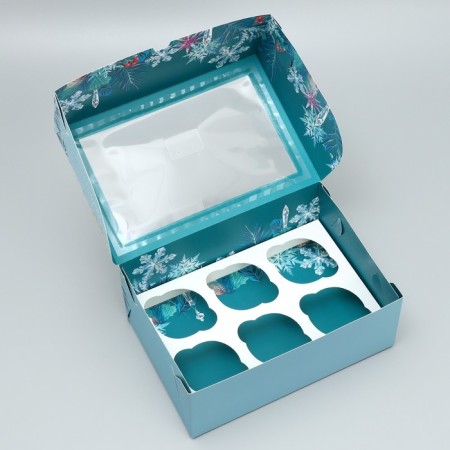 Folding Capcake box with bilateral application of “Dreams will come true”, 25 x 17 x 10 cm, New Year-1