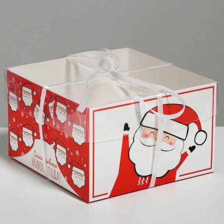 Box for the Capcake "Happy New Year!", 16 x 16 x 10 cm, New Year-2