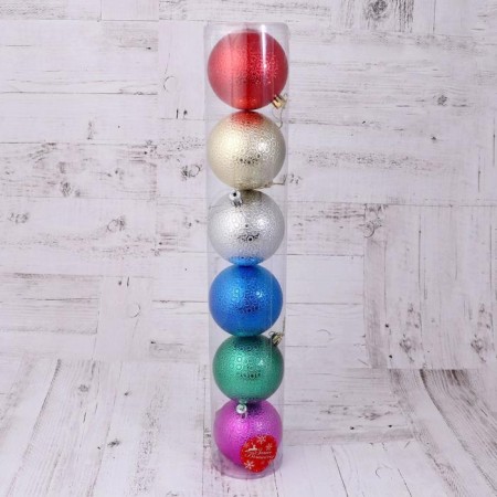 Set of balls plastic D-8 cm, 6 pcs "Juno" mix-1