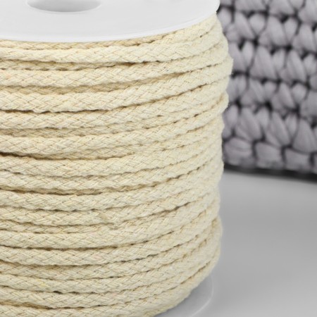 Weaving cord, cotton, d = 4 mm, 50 ± 1 m, without core, white color-1