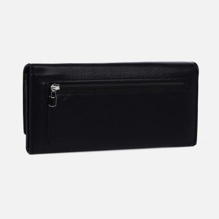 Women's wallet on magnets, black color-1