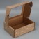 Box a gift team with a window, packaging, "flowers", brown, 27x10x21 cm
