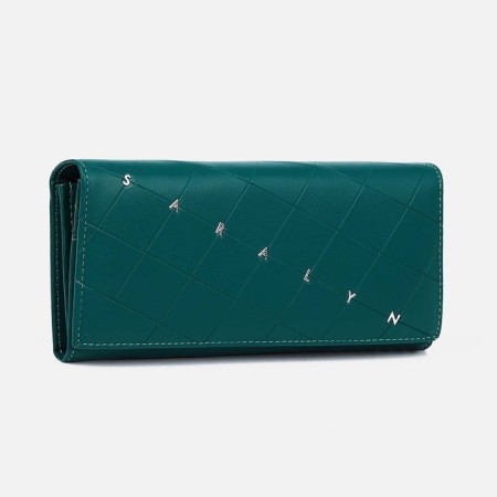Women's wallet on magnets, green color