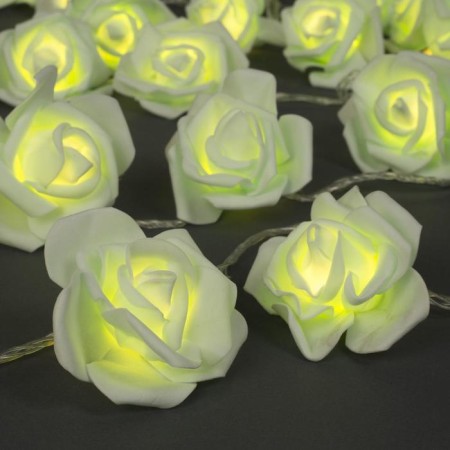 Garland “thread” 5 m with nozzles “green roses”, ip20, transparent thread, 20 LED, glow warm white, 220 V