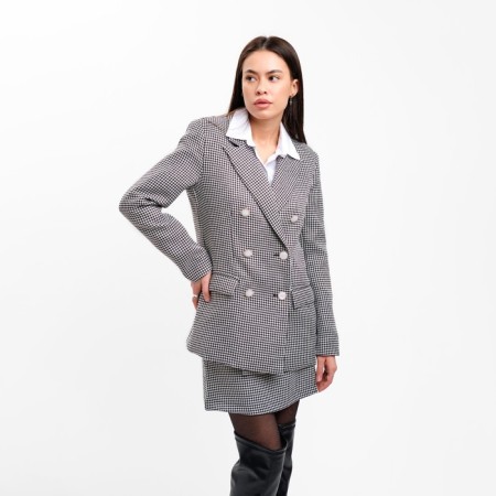 Jacket female double -breasted mist p. 42, black/white-5