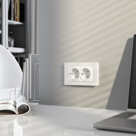 Double socket with ground (white matt) W1172061-1