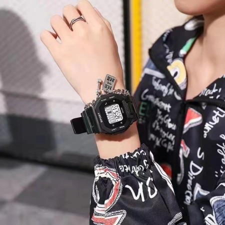 Electronic watch, D-4.5 cm, with an alarm clock, black-2