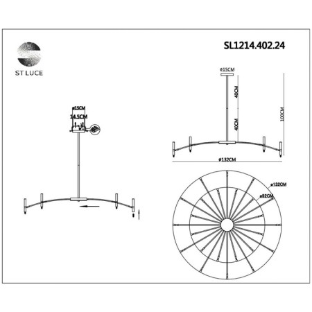 Ceiling lamp ST LUCE. SL1214.402.24. Spidey. 24x5 watts, G9, 4000k, 132x132x100 cm, black color-5