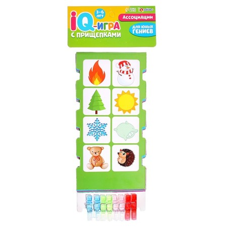 IQ game with clothespins "Association", couples, halves, according to Montessori Methods-6