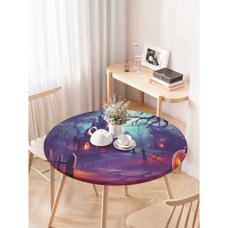 The tablecloth on the table "The mysterious night", round, oxford, elastic band, size 120x120 cm, diameter 75-100 cm-2