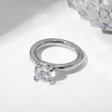 Ring "Jewelry" of the cut, white color in silver, size 16-1