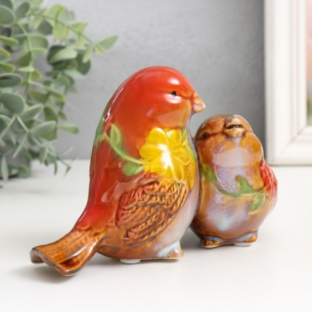 Souvenir Ceramics "Sparrow with flowers" MIX 10x16.5x10 cm-2