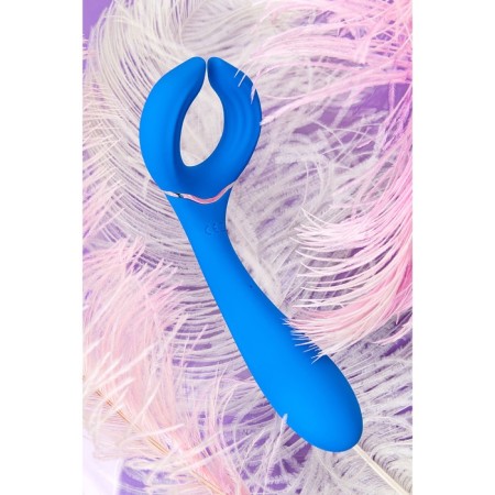 Multifunctional vibrator L’Eroina Whally, 18.5 cm, silicone, blue color-11