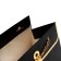 Packet for flowers, handle chain, "black", with gold embossing, 15 x 10.5 x 10 cm