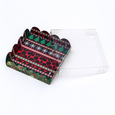 Bearbox, confectionery packaging, "Christmas tree decorations", 12 x 12 x 3 cm, New Year-2