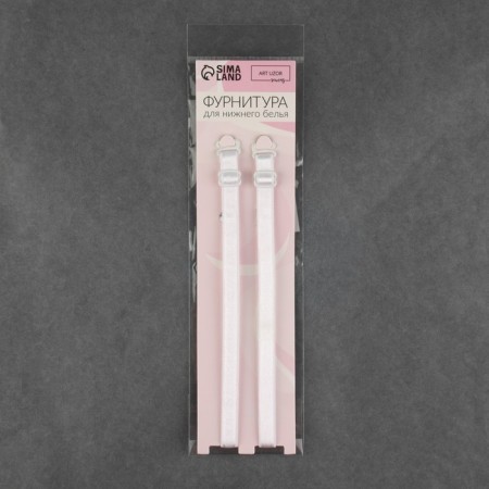 Textile straps, 1 cm, 37 cm, pair, white color-2