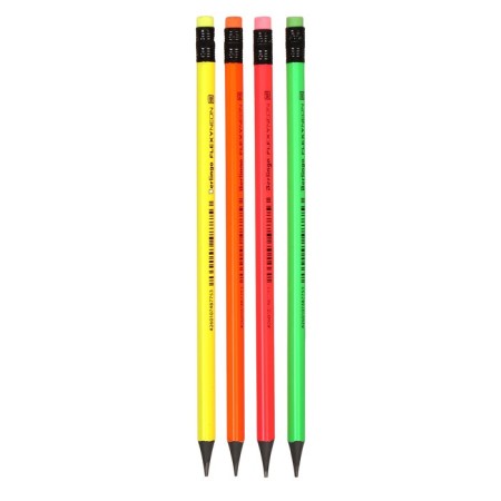 Black -granographic pencil Berlingo "Flexy Neon", HB, with an eraser, sharpened, plastic, assorted