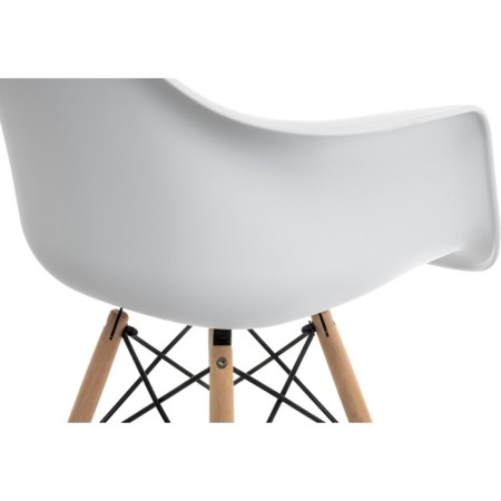 Plastic stool Ron Massive Buk/Metal/Plastic, Natural/White 62x64x81.5 cm-6