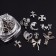 Figures for the design of the nails "Gothic", voluminous, metal, silver color
