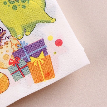 Paper napkins "Happy birthday", Dino, 25x25, set of 20 pcs.-2