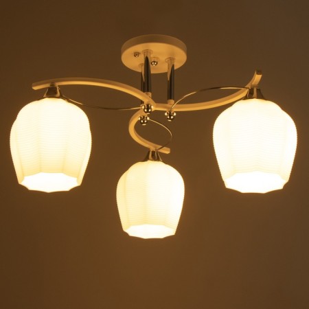 Svetogor chandelier "Structure" 3x60W E27 white 51x51x29cm-2