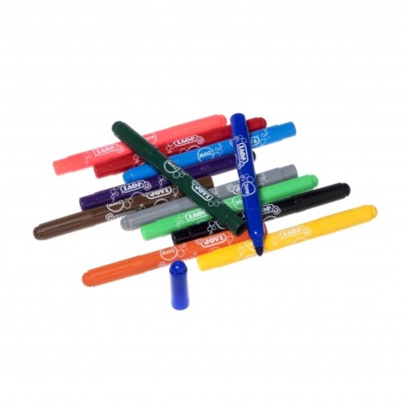 Flomasters 12 colors, Jovi, thickened, washed off, euro suspension, for kids-5