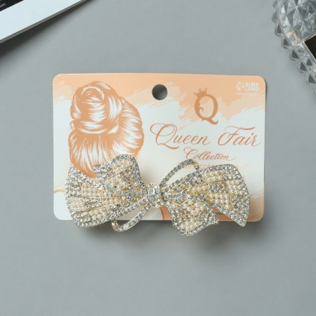 Hair hairpin "Libya" bow volume, 8.5 cm-2