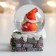 Souvenir Polystone Water Ball "Santa Morozik with a gift on the pipe" 4.5x4x4x6.5 cm