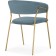 CHARTAL SHAMELIA 1 Metal/velor, Golden/Blue 60x52x79 cm