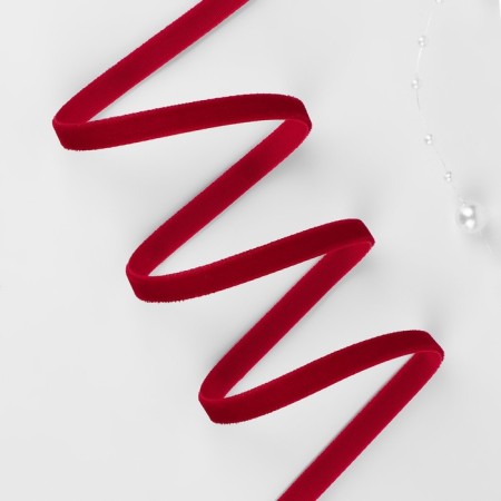 Velvet tape, 6 mm, 18 ± 1 m, color red No. 40-1