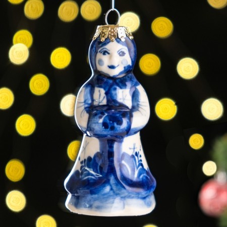 Souvenir on the tree "Snow Maiden", 9 cm, gzhel-4