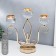 Metal candlestick, acrylic on 3 candles "jardin" gold 30x12x31 cm