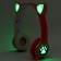Headphones luminous ears, wireless "unicorn", pink W-01